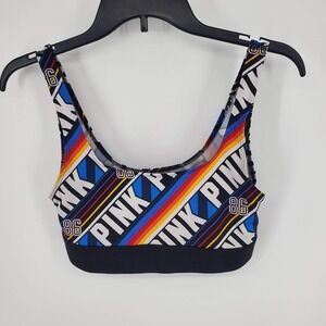 PINK Victoria's Secret Ultimate Lightly Lined Sports Bra Rainbow Print